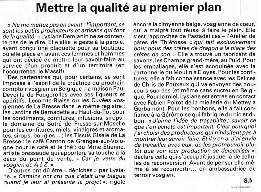 Mettre la qualité au premier plan